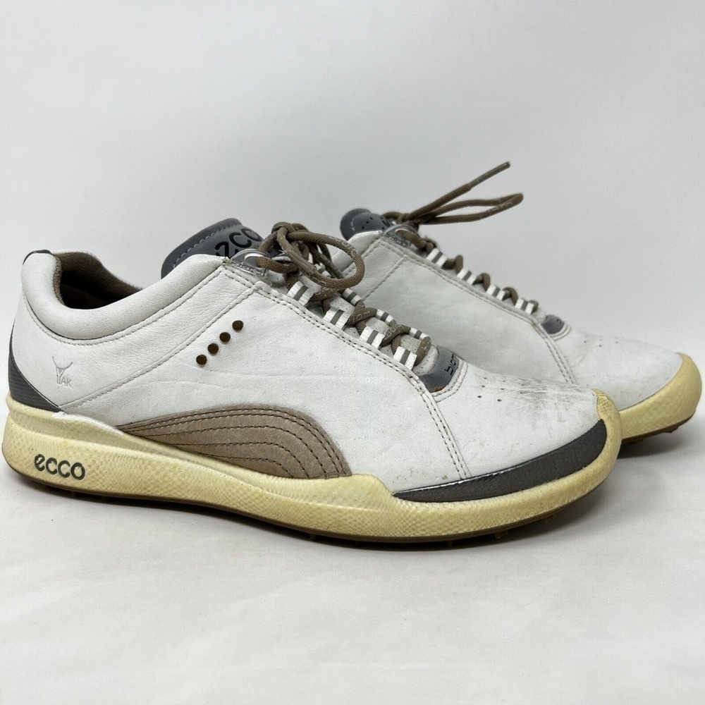 ECCO Womens Sz 8-8.5 EU 39 Biom Yak Hydromax Spikeless Golf Shoes Off White